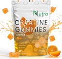 Kretine Monohidrat Gummies - Erkekler ve Kadınlar için 5g çiğnemek Monohidrat gummy - Güçlü, Kas üreticisi - Enerji ve Focus - Low kalori, Vegan & Gluten Ücretsiz | 90 say Citrus