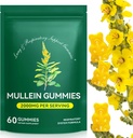Lung Detox için Mullein Gummies, 2000 mg Mullein Leaf Extract for Respiratory & Digestive & Immune Support, Organik Mullein Herb Supplement for Mucus Relief for Respiratory, Immune, Vegan 60 Gummies