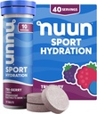Nuun Sport Electrolyte Tabletleri, Magnezyum, Pyum, Chloride & sodyum, Gluten Free & Vegan, Tri-Berry, 4 Pack (40 Hizmet Toplamı)