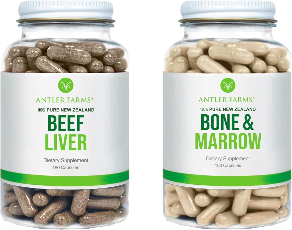 Antler Farms - 100% Pure New Zealand Beef Liver & Bone Marrow Sche, Cold Processed Supplement Supplement