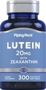 Piping Rock Lutein ve Zeaxanthin Supplement | 20 mg | 300 Softgels | Göz Vitamini Marialtı Ekstraksiyon | Non-GMO, Gluten Free