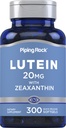 Piping Rock Lutein ve Zeaxanthin Supplement | 20 mg | 300 Softgels | Göz Vitamini Marialtı Ekstraksiyon | Non-GMO, Gluten Free