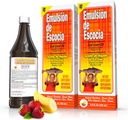 Emulsión de Escocia Cod Liver Oil Liquid Supplement with Vitamins A, D, E & B1 - Φυσικό ιχθυέλαιο Ωμέγα 3 για Παιδιά & Ενήλικες - Νοστιμότατο άρωμα μπανάνας φράουλας - 6,5 oz (2-Pack)