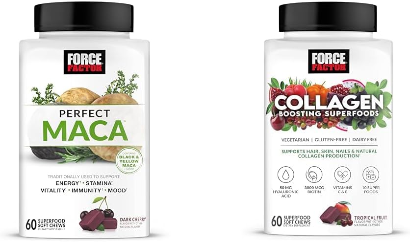 Kuvvet Faktörü Maca Root ve Collagen Soft Chews Sche ile 60 Maca ve 60 Collagen Chews