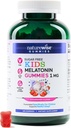 NatureWise Kids Melatonin 1 mg Sugar-Free Gummies for Children Ages 4 & Up - Non-Habit Form Sleep Aid - Strawberry Flavored - Vegan, No Gluten, Non-GMO - 180 Count[6-Month Supply]