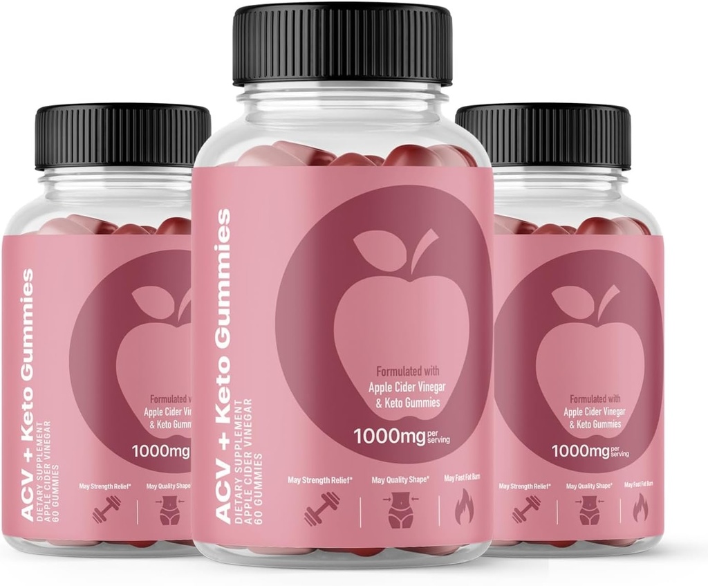 (3 Pack) Svelte ACV Gummies Gelişmiş Formula, Svelte Gummies 1000 mg, 180 Count