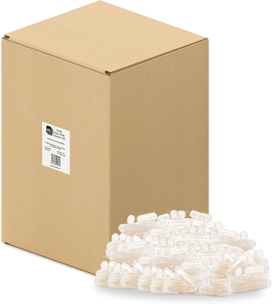 Empty 00 κάψουλες - Vegan HPMC - 10000 Count Box - Χάπια κάψουλες άδειο ταιριάζει καψάκιο filling Machine Δίσκος - Συνδεδεμένοι χορτοφαγικά κάψουλες εύκολη snap για χάπια συμπλήρωμα σκόνης DIY - Hahal & Kosher