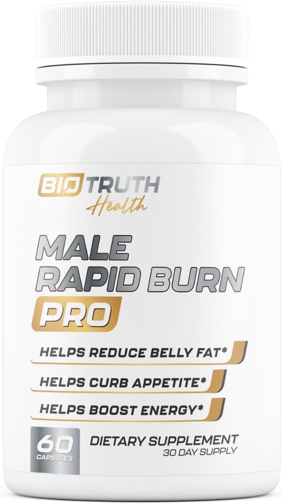 Erkek Kilo Kayıp Pilleri için Erkek Hızlı Burn PRO | Low Fat Burner | Appetite Suppressant, Carb Blocker, Enerji ATM | 6 Ultra Dosed Güçlü Malzemeler | Güvenli 3. Parti Test Edildi - 60 Capsules
