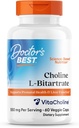 Doktor'un en iyi Choline L-Bitartrate (VitaCholine), Destekler Prenatal Health & Liver Function, Non-GMO, Gluten Free, Soy Free, Vegan 60 Veggie Caps