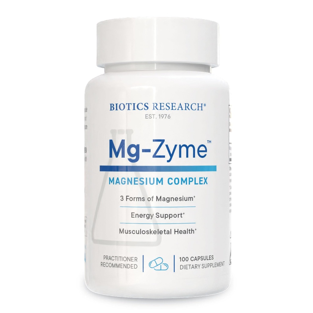 Biotics Research Mg- ZymeTM Triple Magnesium Complex 100 mg- Μαγνήσιο Γλυκινικό, Γλυκονικό, Ασπαρτικό Χηλικό συμπλήρωμα, Υψηλή Απορρόφηση, Υποστήριξη Ύπνος, Ενέργεια, Καρδιαγγειακή Υγεία–100 Κάψουλες