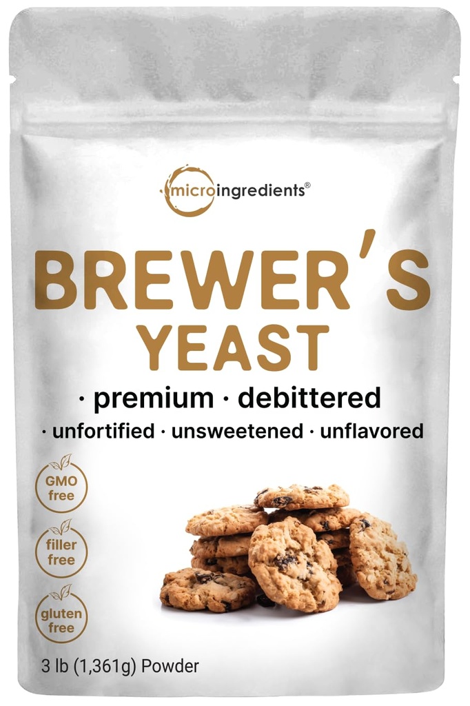 Brewers Yeast Toz to Lactation, 3lbs (90 Hizmet) | Debittered Brewers Yeast for Meme besleme Desteği | Great for Lactation Cookies & Tea | Rich Vitamin B Complex & protein Kaynağı | Non-GMO