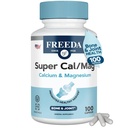 Freeda Super Cal/Mag – Kosher Vegan Bone Health Supplement – Bone Strength, Nerve Function & Muscle Relaxation – Vejetaryo Magnezyum Capsules – Üçüncü Partili Test Edildi – (100 Capsules)