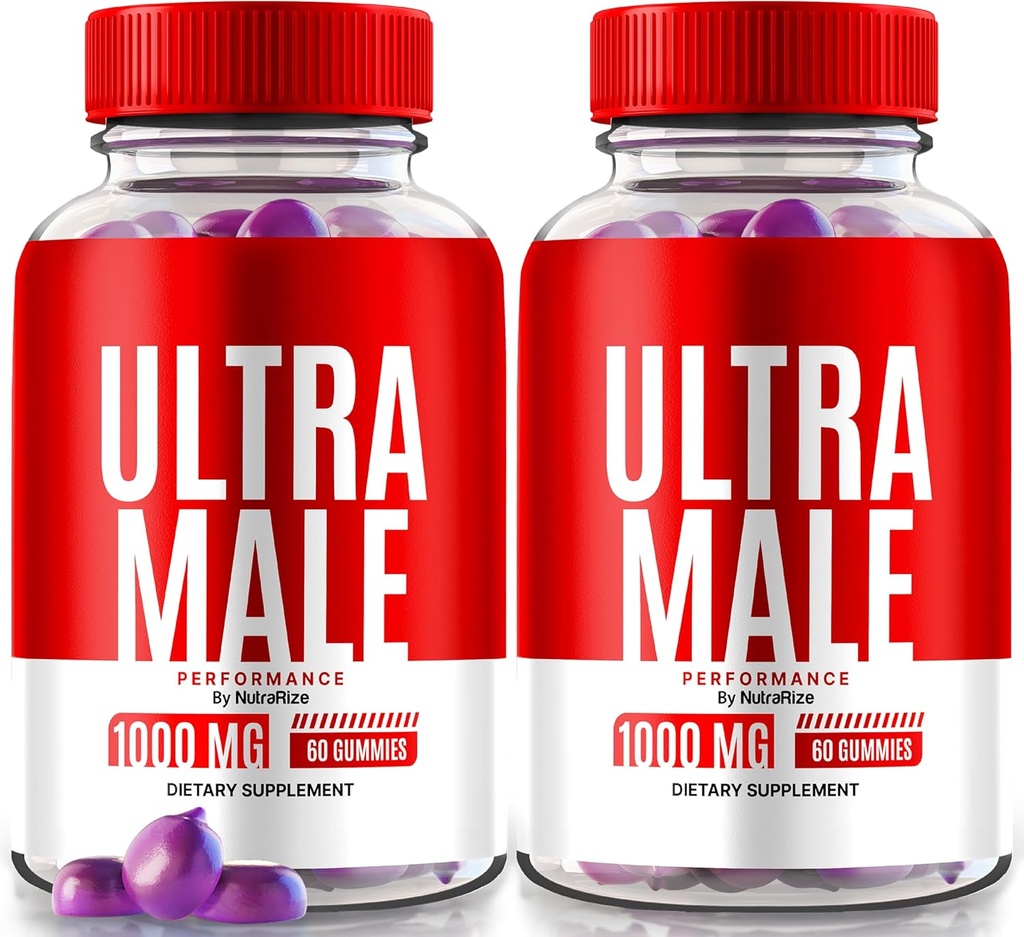 NutraRize (Pack of 2 Ultra Male Gummies 1000 MG, Βιταμίνη Gummies, All Natural Supplement to Boost Daily Performance and Overal Health, Official UltraMale Reviews (120 Gummies)