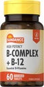 Sundance Vitamin B-Complex | B-12 | 60 Tabletler | Yüksek Potency | Vegetarian, Non-GMO ve Gluten Free Supplement Supplement Supplement