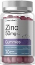 Horbäach çinko 50 mg | 70 Gummies | Karma Berry Flavor | Vegan, Non-GMO ve Gluten Free Formula | çinko Citrate Diyet