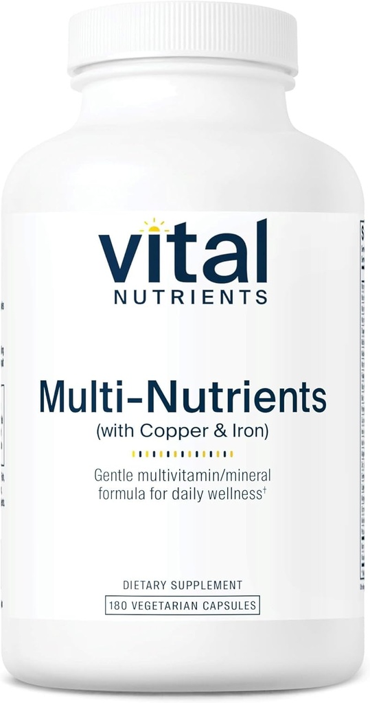 Vital Nutrients Multi-Nutrients 4 | Citrate/Malate Formula (Zengin ve Demir ile) | Çok Vitamin/Mineral Formula ile Potent Antioksis | Bio kullanılabilir Form | Non-GMO | 180 Capsules