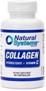 Collagen Plus Vitamin C Tarafından Natural Systems 60 Capsules - Collagen Hydrolysate and C for Vital Hair and Skin - Collagen Supplements Women and Men - Hydrolyzed Collagen Hydro Toz Pills