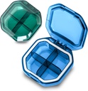 Daily Pill Organizer, 2 Pack 4 Διαμερίσματα Μικρό κουτί χάπια Φορητή θήκη χάπι, Travel Pill Organizer για Purse Pocket να κρατήσει βιταμίνες, Cod Liver Oil, συμπληρώματα και φαρμακευτική αγωγή (μπλε + πράσινο)