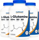 Nutricost L-Glutamine 800 mg, 180 Capsules (3 Şişe)