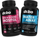 Myo-Inositol & D-Chiro Inositol & Water Away Pills - Su Retention Diuretics for Gut Health & Leg Swelling - Women to Support Menstrual Cycle & Women Health
