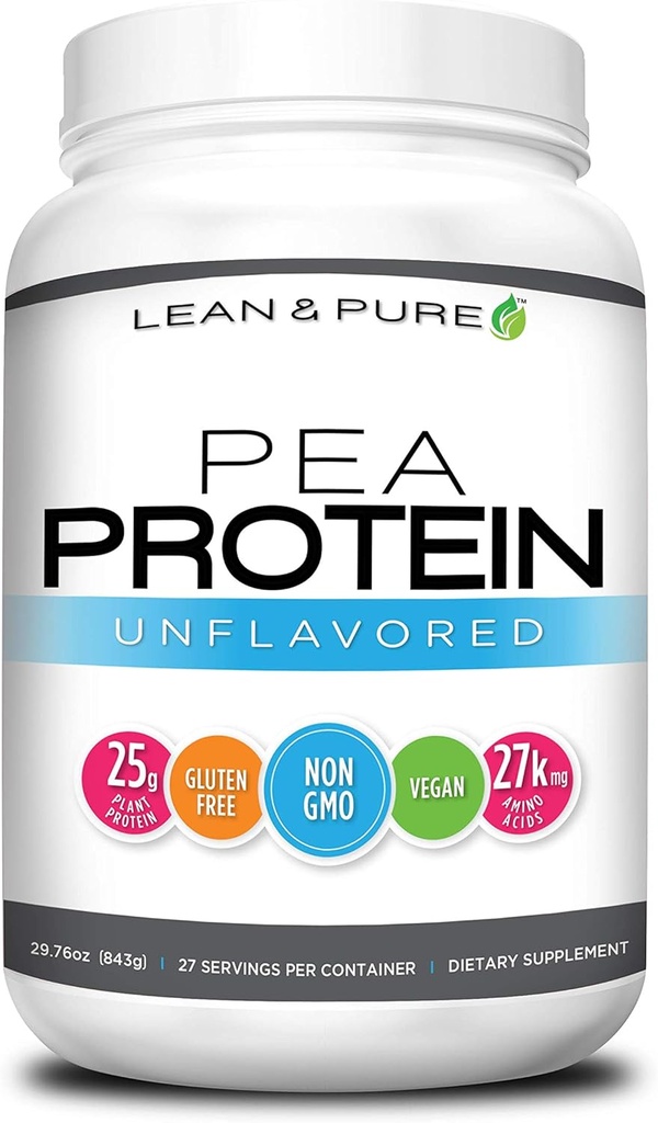Lean & Pure Pea Protein Toz, Vegan, Low Carb, Protein 25g, GMO, Gluten Free, 27 Hizmet, 843g