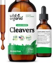 Βάμβακα Wild & Organic Cleavers - Φυσικές σταγόνες Detox με φύλλα Cleavers - συμπλήρωμα εκχυλίσματος βότανου Aparine Galium - Vegan, Sugar & Alcohol-Free - 2 fl oz