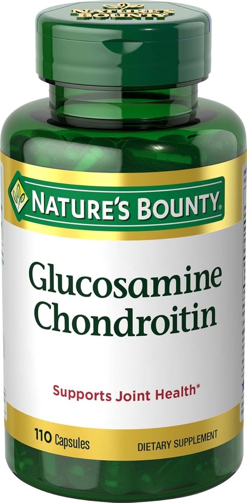 Nature's Bounty Glucosamine Chondroitin Pills and Diyetary Supplement, Support Joint Health, 110 Capsules