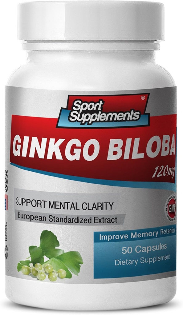Memory ve Focus için Beyin Supplements - Ginkgo BILOBA 120MG - Gingko biloba Plant, Yetişkinler için Focus Supplements, Gingko biloba Supplements, Ginko biloba Pills Natural, Memory Supplement - 1B 60 Caps