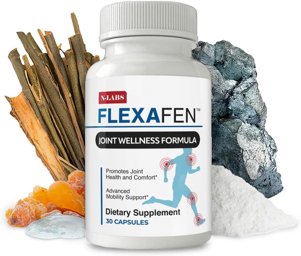 N-Labs Flexafen Κοινό συμπλήρωμα υποστήριξης – Κοινή υποστήριξη υγείας με MSM, Collagen Τύπου 2, Υαλουρονικό οξύ, Boron & White Willow Bark – Υποστηρίζει την κοινή άνεση, ευελιξία και κινητικότητα – 30 κάψουλες