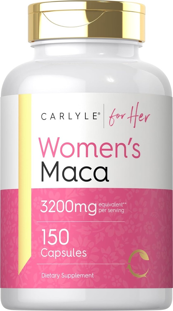 Carlyle Maca Root Capsules for Women 3200 mg | 150 Count | Non-GMO, Gluten Free Supplement | For Her Her