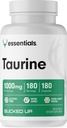 Bucked Up Taurine (1000 MG), Essentials (180 Hizmet, 180 Capsules)