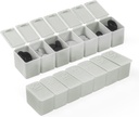 Εβδομαδιαία Μικρός Διοργανωτής Χάπια, 7 Day Pill Case, Καθημερινή κουτί Vitamin Case Medicine, Pill Containers for Medicine Συμπληρώματα Fish Oil(2Pcs,Grey)