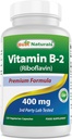 En İyi Doğal Vitamin B2 (Riboflavin) 400 mg - Migraine Relief - Veggie Capsules - Conezyme Precursor - 120