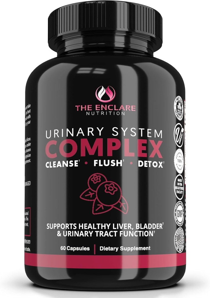 ENCLARE NUTRITION D Mannose with Cranberry Pills, Urinary Tract Health UTI Support, Kidney, Bladder, Liver Cleanse, Detox. D-mannose 1000 mg Capsules, Cranberry Juice, Dandelion & Hibiscus