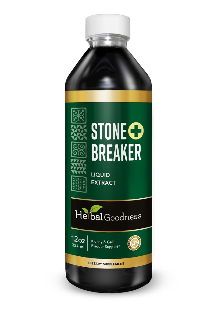 Herbal Goodness Stone Breaker - Organik Chanca Piedra Stone Kidney Breaker ve Gallbladder Crystal Flush (12.00 Fl Oz) için Temizlenmiş Kristal Flush