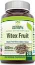 Herbal Sırları Vitex Meyvesi 400 mg 250 Veggie Capsules Supplement | Non-GMO | Gluten Free | Made in USA
