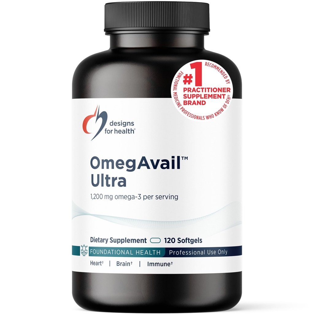Health OmegAvail Ultra TG Fish Oil 1200 mg - Triglyceride Form Omega 3 Fish Oil Supplement with DHA/EPA - No Fishy Aftertaste (120 Softgels)