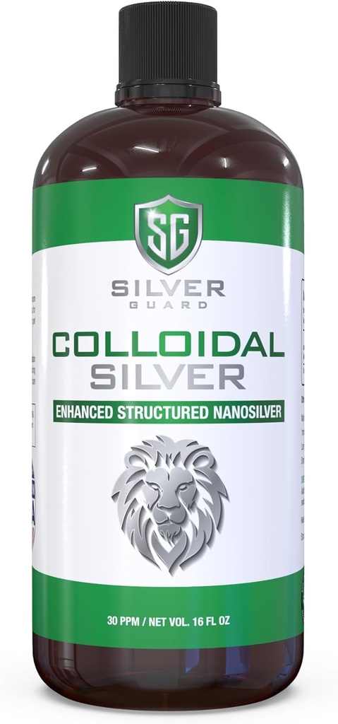 Geliştirilmiş Colloidal Gümüş Sıvı Immune Support Supplement – 30ppm Pure & Natural Structured Silver Water –Organic Colloidal Silver Çözüm –16 oz Şişe (1 Pack)