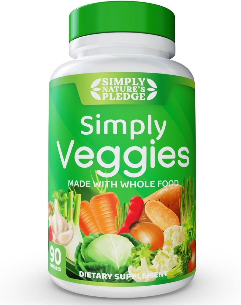 Basitçe Nature's Pledge - Tüm Yiyecek Superfoods ile yapılır, Beta Carotene & 18 Farklı Sebzeler ile paketlenir - 100% Soy Free