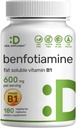 Benfotiamine 600mg ανά υπηρεσία, 180 κάψουλες λαχανικών (300mg ανά καψάκιο) – Λιποδιαλυτή βιταμίνη Β1 Συμπλήρωμα θειαμίνης – 3ο μέρος δοκιμαστεί, Vegan, μη ΓΤΟ, Χωρίς γλουτένη