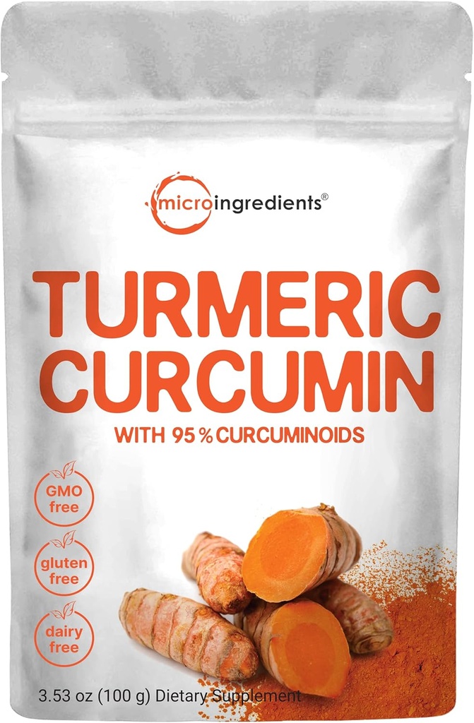 Turmeric% 95 Curcuminoids (Doğal Turmeric Extract and Turmeric Supplements), 100 Grams, Antioksis'te Joint & Immune Desteği, No GMOs, Vegan, India Origin