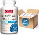 Jarrow Formulas Glutathione 500 mg- 120 Veggie Capsules- Intracellular Antioksi- Quality Glutathione Supplements- Supports Return of Vitamins C & E- Non-GMO- Gluten Free- Vegan, 12 Packs