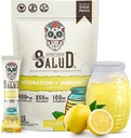 Salud 2-in-1 Hydration Packets + Immunity Electrolytes Powder, Lemonade - Agua Fresca Drink Mix, Elderberry, Dairy & Soy Free, Non-GMO, Gluten Free, Vegan, Low Calorie, 1g Sugar (15 Servings)