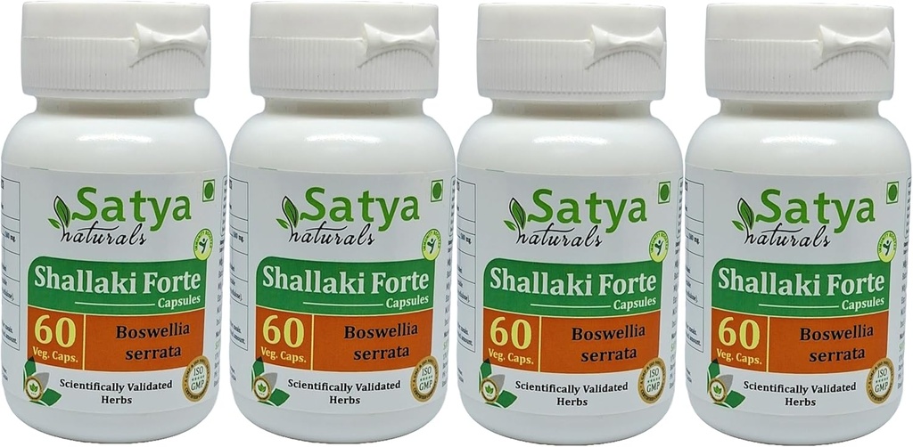 Beaki Forte Capsules 500 mg. 60 Veg. Capsule | Beaki (Boswellia Serrata) Erkekler ve Kadınlar için Kapsüller | Ayurvedic Herbal Supplement/R kaçırıldı | 10:1 Forte (4 Şişeler 60 Capsules)