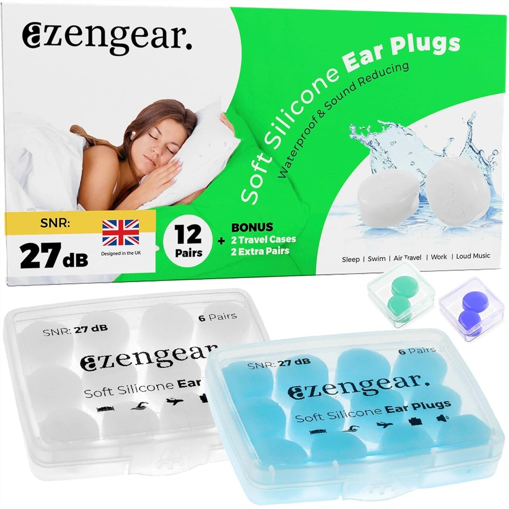 Uyku için Ear Plugs (14 Pairs), Soft Silikon Kulak fişleri, Reusable, Uyku, Gürültü Sesi İptal, Yüzme, Work