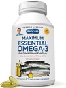 ANDREW LESSMAN Maximum Essential Omega-3 Orange - 360 Softgels - Ultra-Pure, Omega-3 Oils υψηλής ισχύος. Υψηλή DHA, Δεν Στομάχι Αναστατώνεται, Δεν Μόλυνση, Δεν Ερμή. Μικρό εύκολο να καταπιείτε Softgels