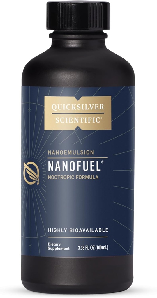 Quicksilver Scientific NanoFuel - Enerji Desteği - Nootropic Formula Focus + Verimlilik (3.38oz / 100 ml) Desteklemek için tasarlanmıştır.