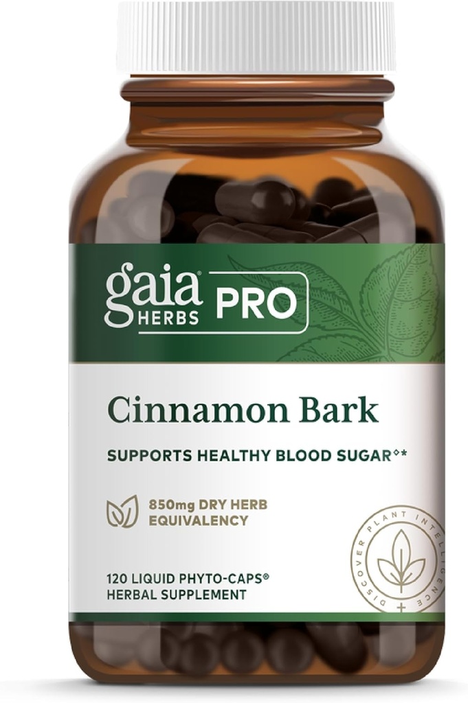 Γαία Βότανα Pro Cinnamon Bark - Υποστηρίζει έναν υγιή μεταβολισμό - οργανικό, Vegan, χωρίς σόγια και χωρίς γλουτένη - 120 υγρά Phyto-Caps (120 εξυπηρετούν)