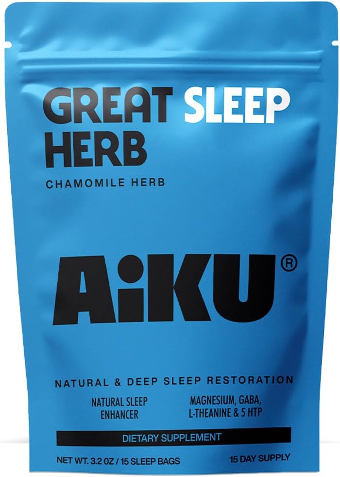 Great Sleep Herb | for Restful Sleep & Relaxation | Chamomile Tea with GABA, Magnezyum & 5-HTP | Premium Herbal Sleep Support | USA Made - 15 Tea Bag (15 Day Supply)