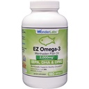 Wonder Laboratories EZ Omega-3 Atlantic Menhaden Fish Oil Supplement 2000 mg, Burpless, ABD'de Made in the USA, Perfect Balance of EPA+ DHA + DPA 180 Softgels